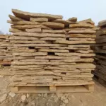 Гранитный плитняк 1 м² «Каминка», 10-30 мм, песочно-бежевый, для облицовки фасада